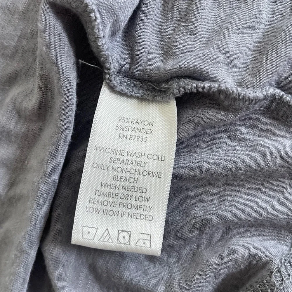 LOGO‎ Lori Goldstein Hooded Vest Women M Blue Gray Sleeveless Open Front Draped